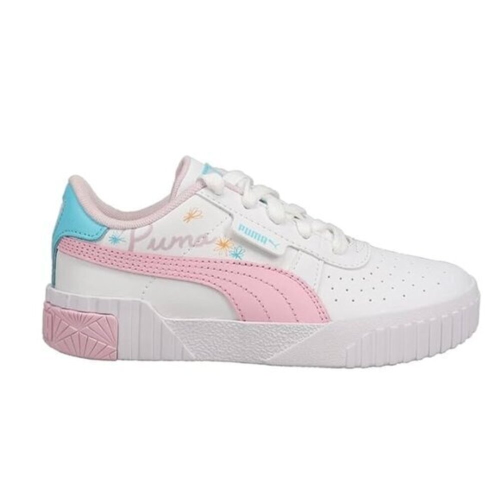 Puma Girl's Cali Spring Sketchbook Perforated Lace Up Chunky Platform Sneakers